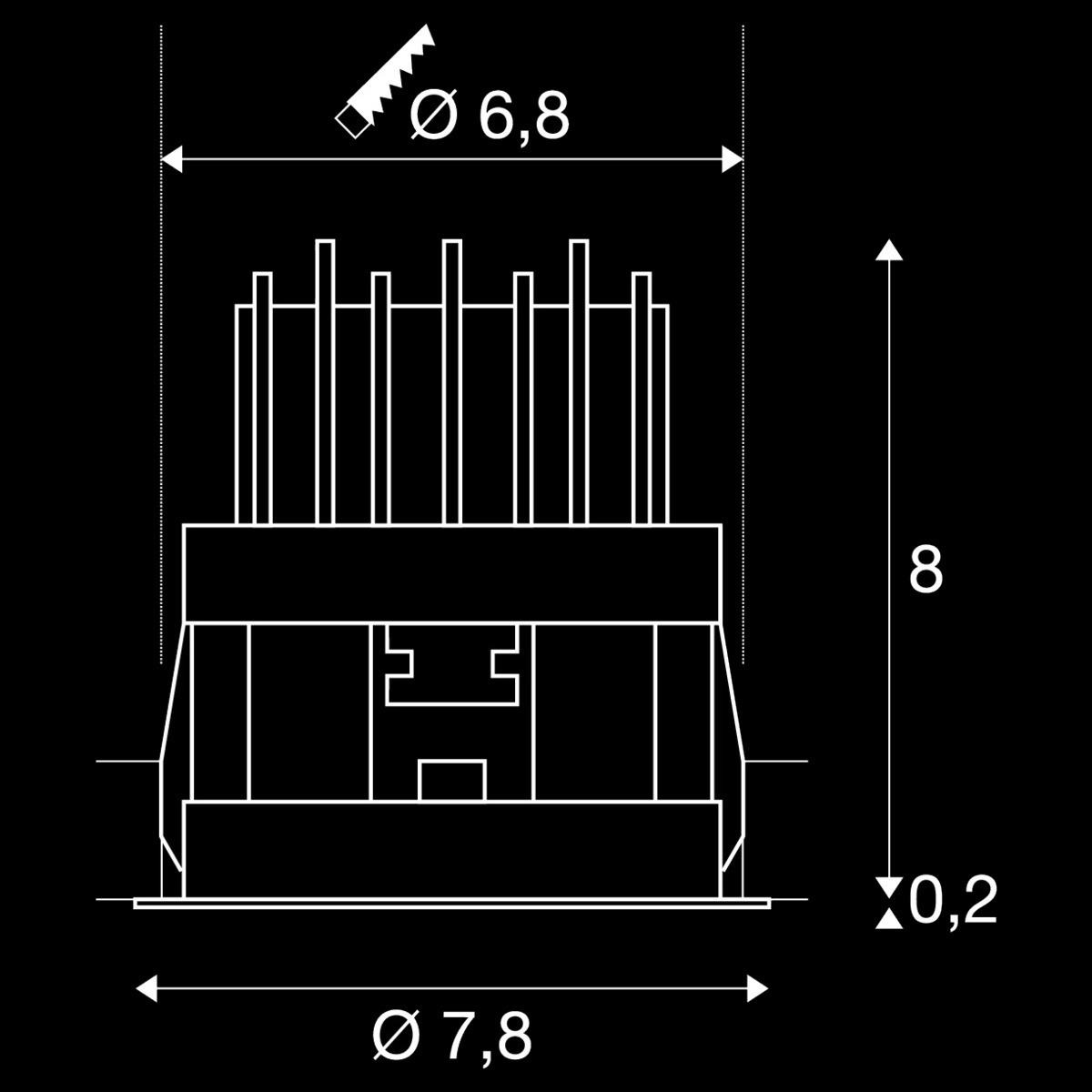 HORN MAGNA LED, Indoor Deckeneinbauleuchte schwarz/gold 3000 K 25° – Bild 3