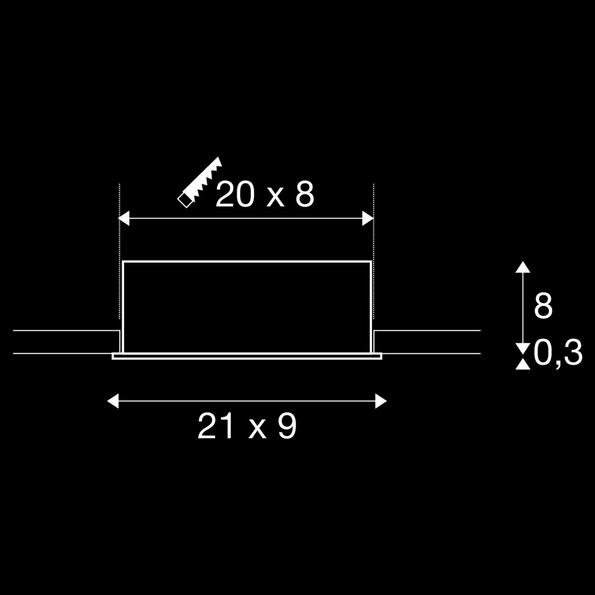 KADUX, Deckeneinbauleuchte, triple, 3000 K, 38°, IP 20, quadratisch, weiß – Bild 4