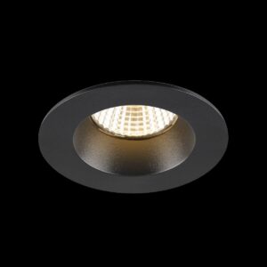 NEW TRIA® 68, Deckeneinbauleuchte, 3000 K, 38°, IP 20 / IP 65, rund, schwarz