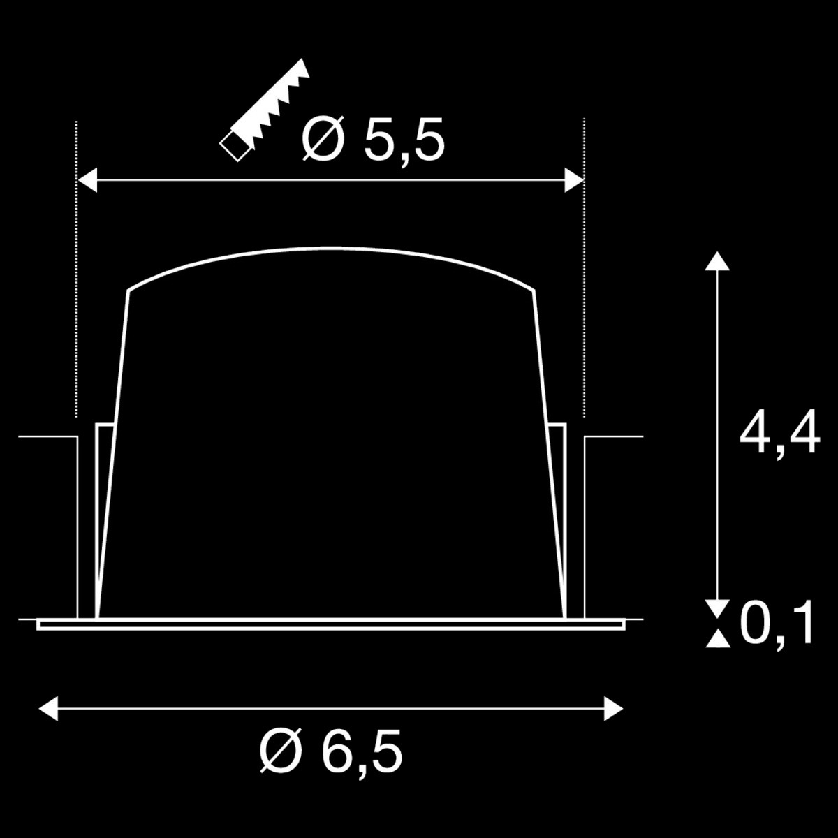 NUMINOS® XS, Deckeneinbauleuchte, 2700 K, 20°, IP20, rund, schwarz / weiß – Bild 3