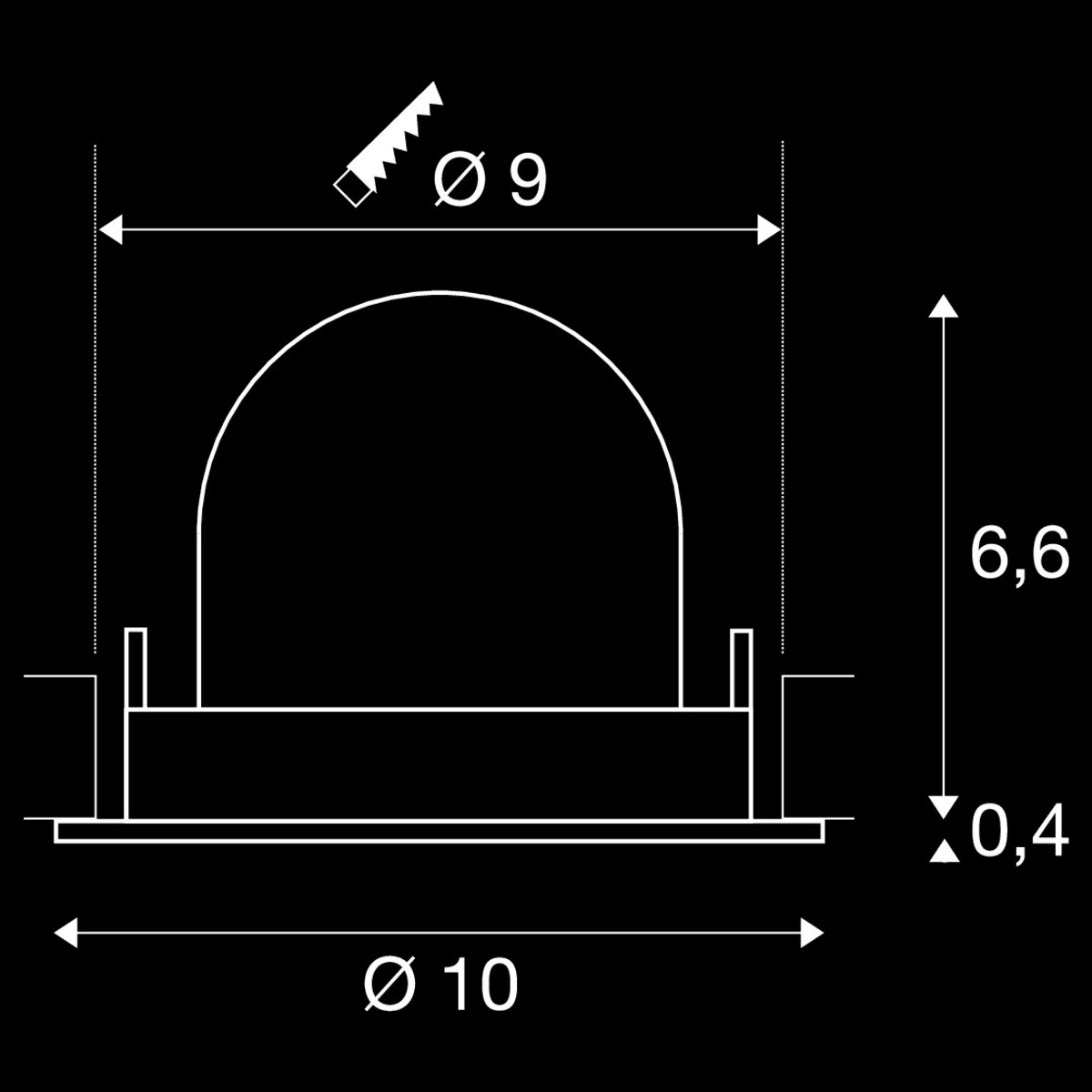 NUMINOS® GIMBLE S, Deckeneinbauleuchte, 3000 K, 40°, IP20, rund, schwarz / weiß – Bild 5