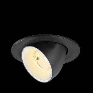 NUMINOS® GIMBLE S, Deckeneinbauleuchte, 3000 K, 55°, IP20, rund, schwarz / weiß