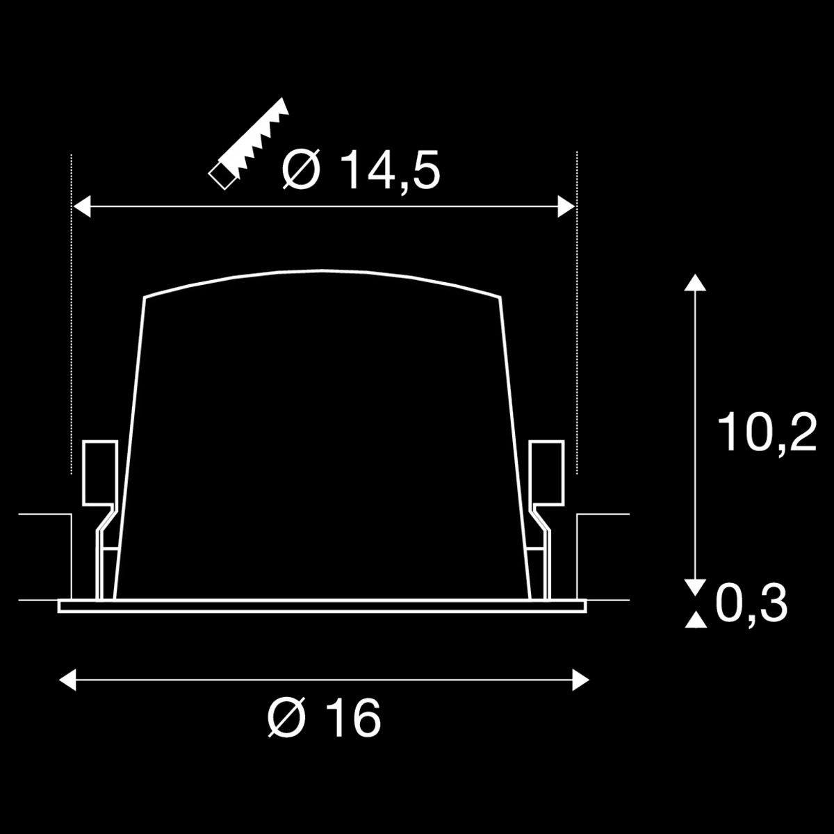 NUMINOS® XL, Deckeneinbauleuchte, 3000 K, 20°, IP20, rund, weiß – Bild 3