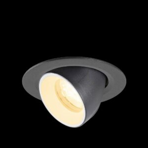 NUMINOS® GIMBLE XS, Deckeneinbauleuchte, 3000 K, 40°, IP20, rund, schwarz / weiß
