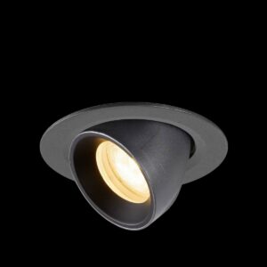 NUMINOS® GIMBLE XS, Deckeneinbauleuchte, 3000 K, 55°, IP20, rund, schwarz