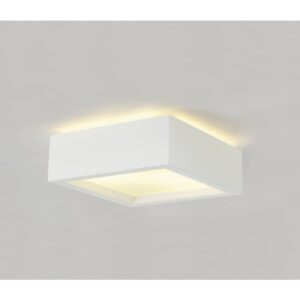 PLASTRA 104, Deckenleuchte, TC-DSE, eckig, weißer Gips, max. 50 W