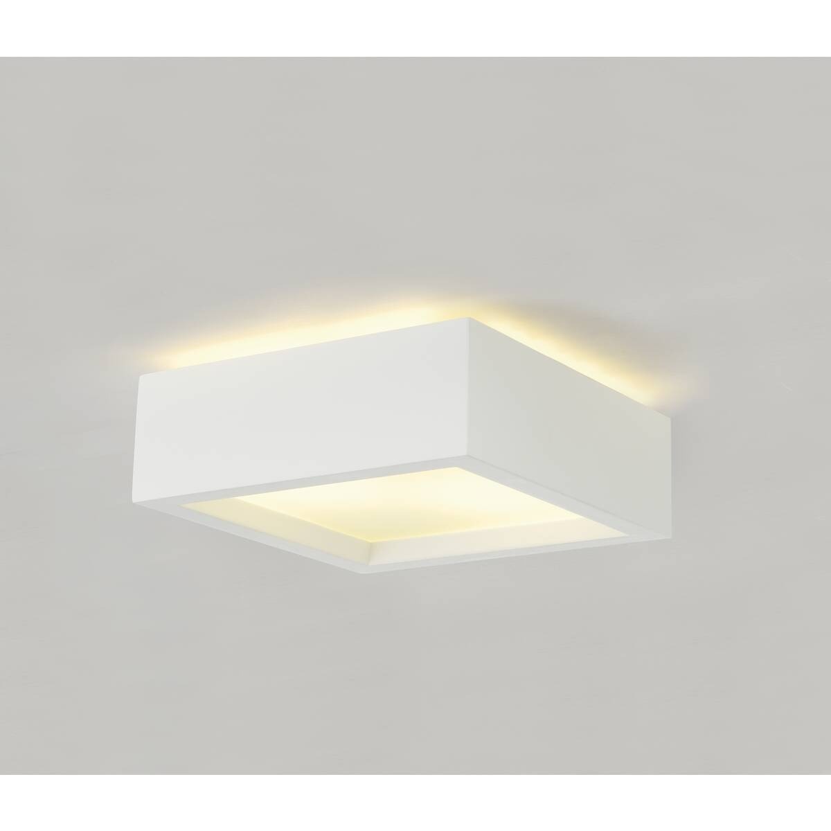 PLASTRA 104, Deckenleuchte, TC-DSE, eckig, weißer Gips, max. 50 W