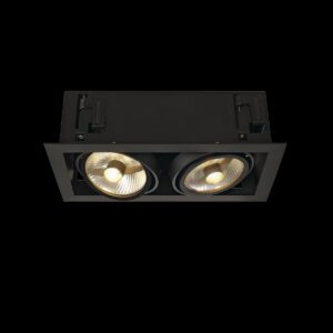 KADUX, Einbauleuchte, zweiflammig, QPAR111, rechteckig, schwarz matt, max. 150 W