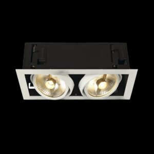 KADUX, Einbauleuchte, zweiflammig, QPAR111, rechteckig, weiß matt, max. 150 W