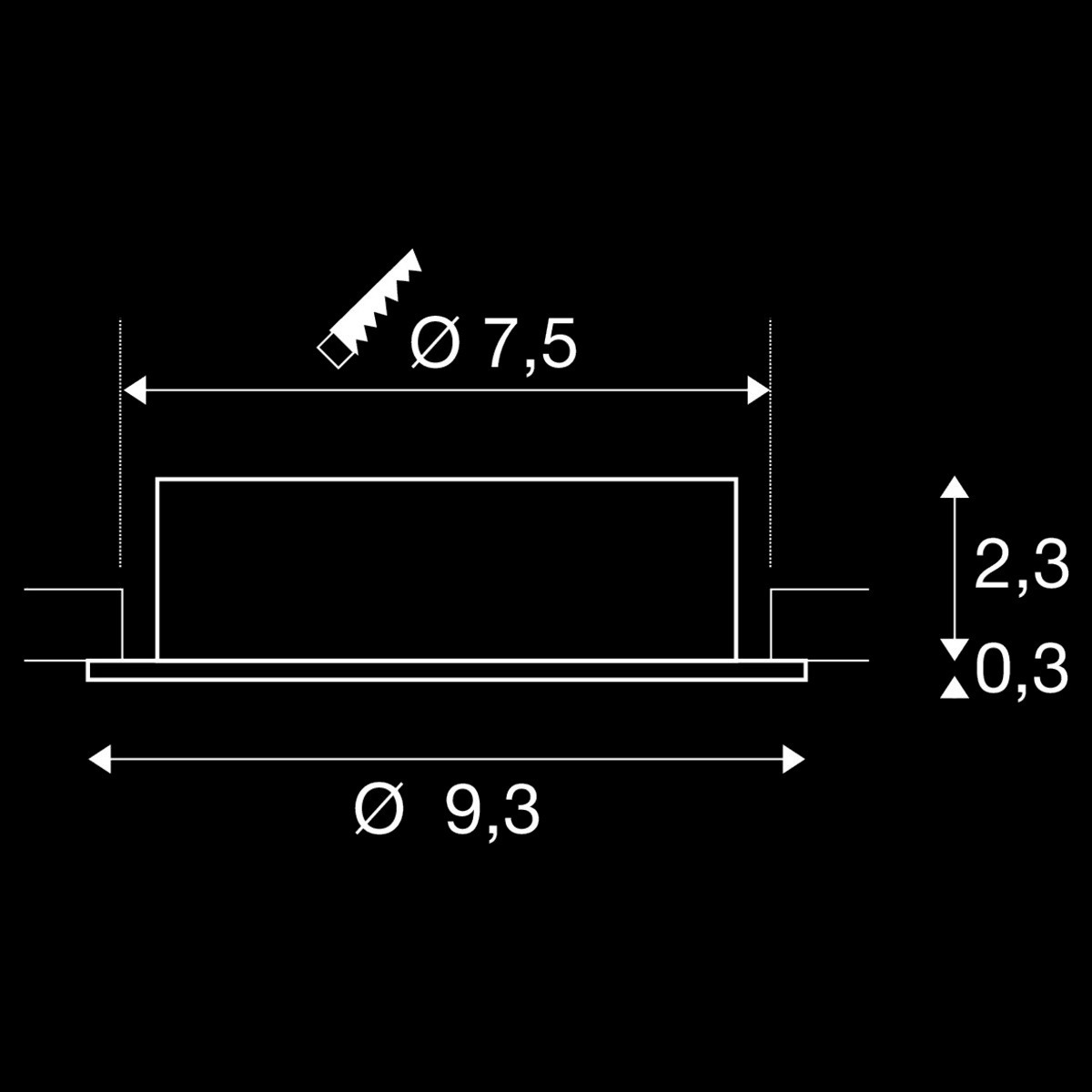 NEW TRIA® 75, Deckeneinbauleuchte, rund, max. 10 W GU10, aluminium – Bild 5
