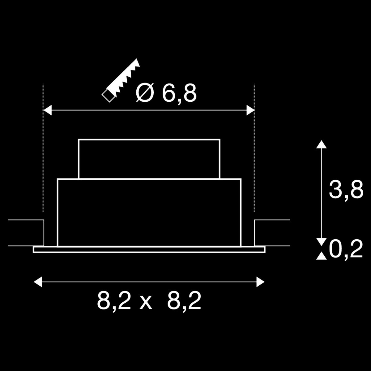 NEW TRIA® 68, Deckeneinbauleuchte, 1800-3000 K, 38°, IP 20, quadratisch, schwarz – Bild 5