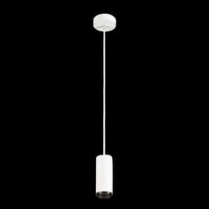 NUMINOS® S PD, PHASE, Pendelleuchte, Pendellänge 250 cm, 3000 K, 8 Watt, 24°, Phasenabschnitt, matt weiß / matt schwarz
