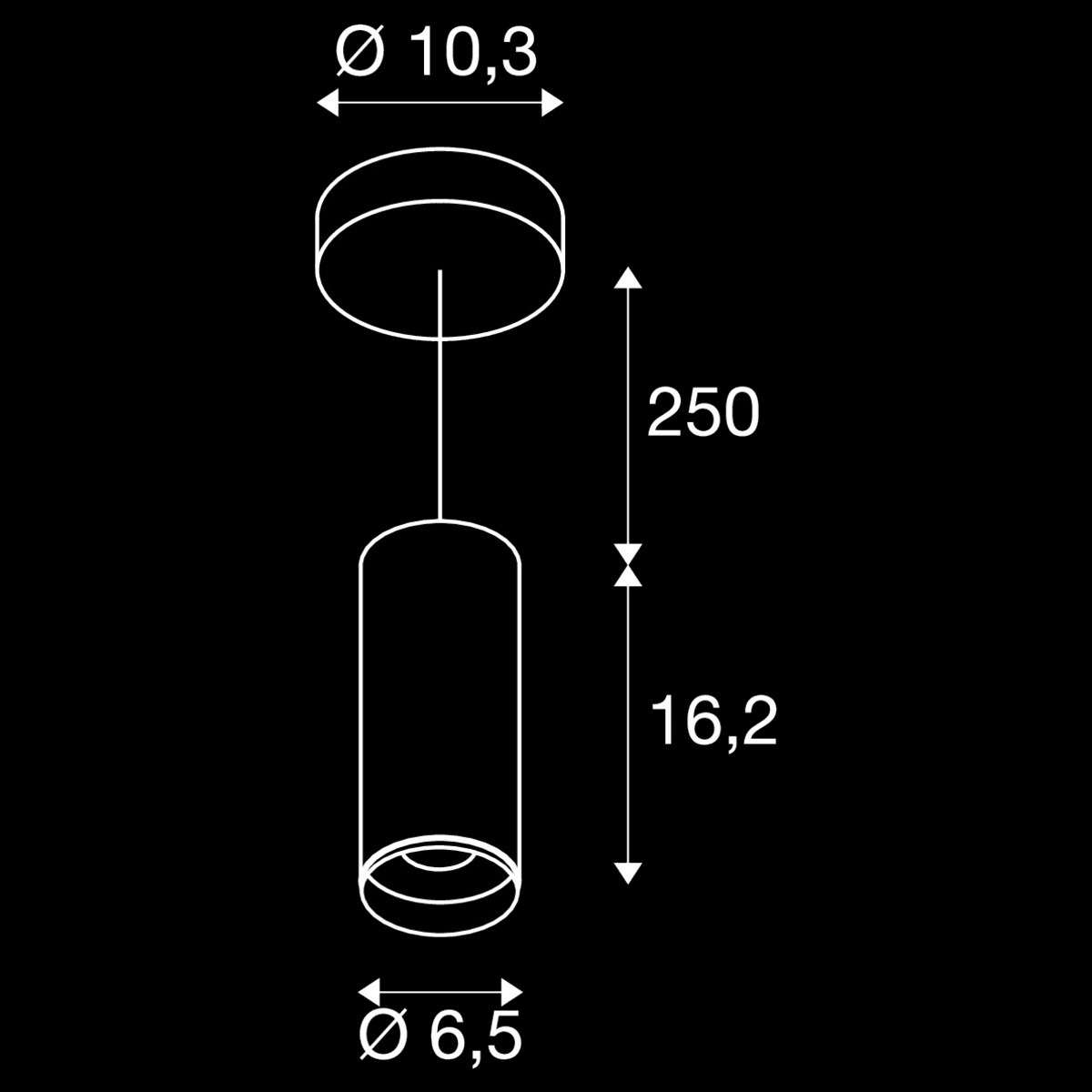 NUMINOS® S PD, PHASE, Pendelleuchte, Pendellänge 250 cm, 3000 K, 8 Watt, 36°, Phasenabschnitt, matt weiß / matt schwarz – Bild 4