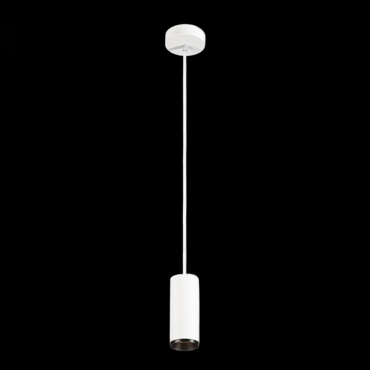 NUMINOS® S PD, PHASE, Pendelleuchte, Pendellänge 250 cm, 3000 K, 8 Watt, 60°, Phasenabschnitt, matt weiß / matt schwarz