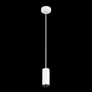 NUMINOS® S PD, PHASE, Pendelleuchte, Pendellänge 250 cm, 4000 K, 8 Watt, 36°, Phasenabschnitt, matt weiß / matt schwarz