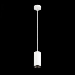NUMINOS® M PD, PHASE, Pendelleuchte, Pendellänge 250 cm, 4000 K, 14 Watt, 60°, Phasenabschnitt, matt weiß / matt schwarz