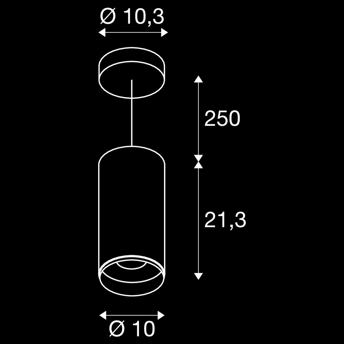 NUMINOS® L PD, PHASE, Pendelleuchte, Pendellänge 250 cm, 3000 K, 20 Watt, 60°, Phasenabschnitt, matt schwarz – Bild 4