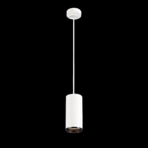 NUMINOS® L PD, PHASE, Pendelleuchte, Pendellänge 250 cm, 3000 K, 20 Watt, 60°, Phasenabschnitt, matt weiß / matt schwarz