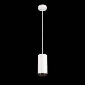 NUMINOS® L PD, PHASE, Pendelleuchte, Pendellänge 250 cm, 4000 K, 20 Watt, 60°, Phasenabschnitt, matt weiß / matt schwarz