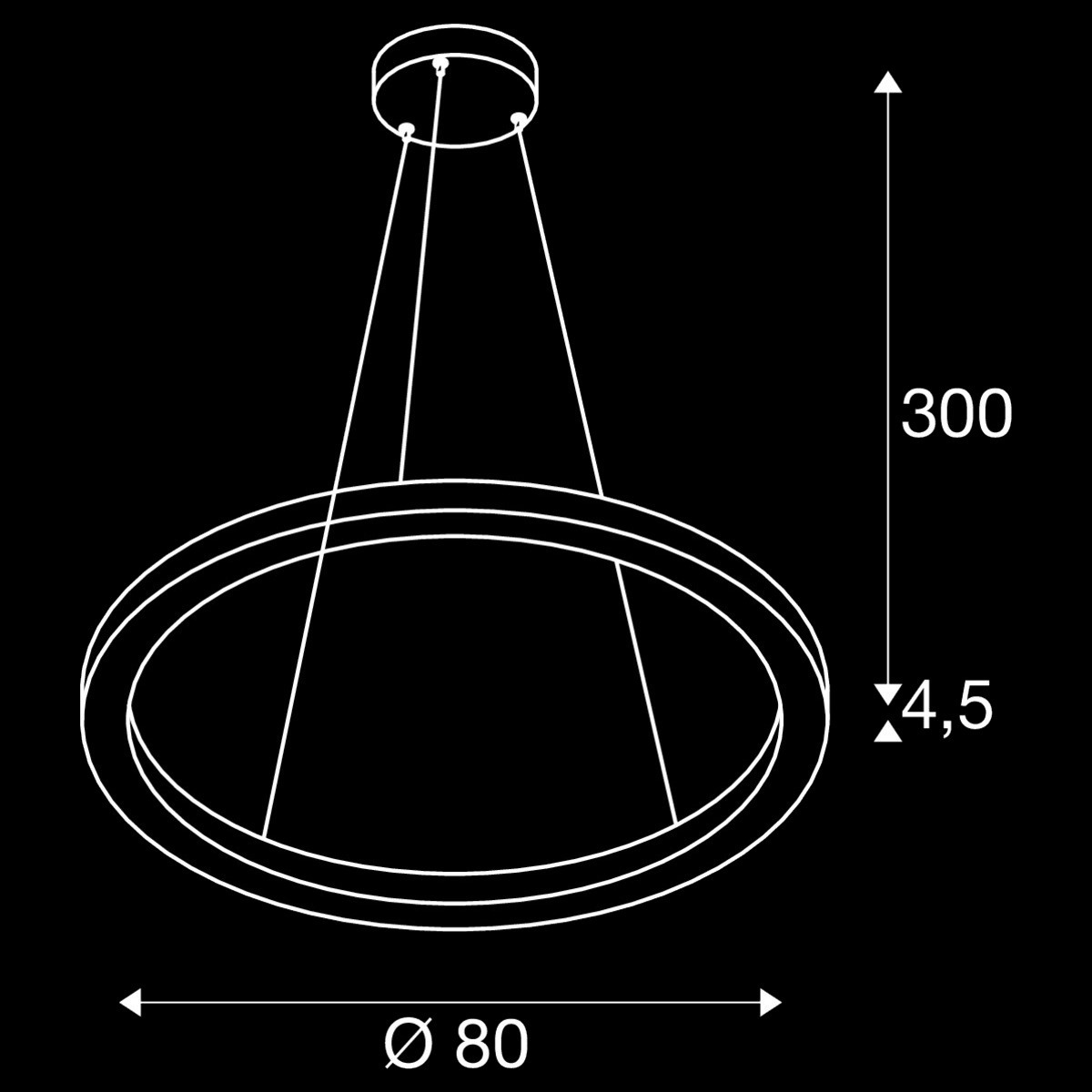 ONE 80 PD DALI UP/DOWN, Indoor LED Pendelleuchte schwarz CCT switch 3000/4000 K – Bild 4