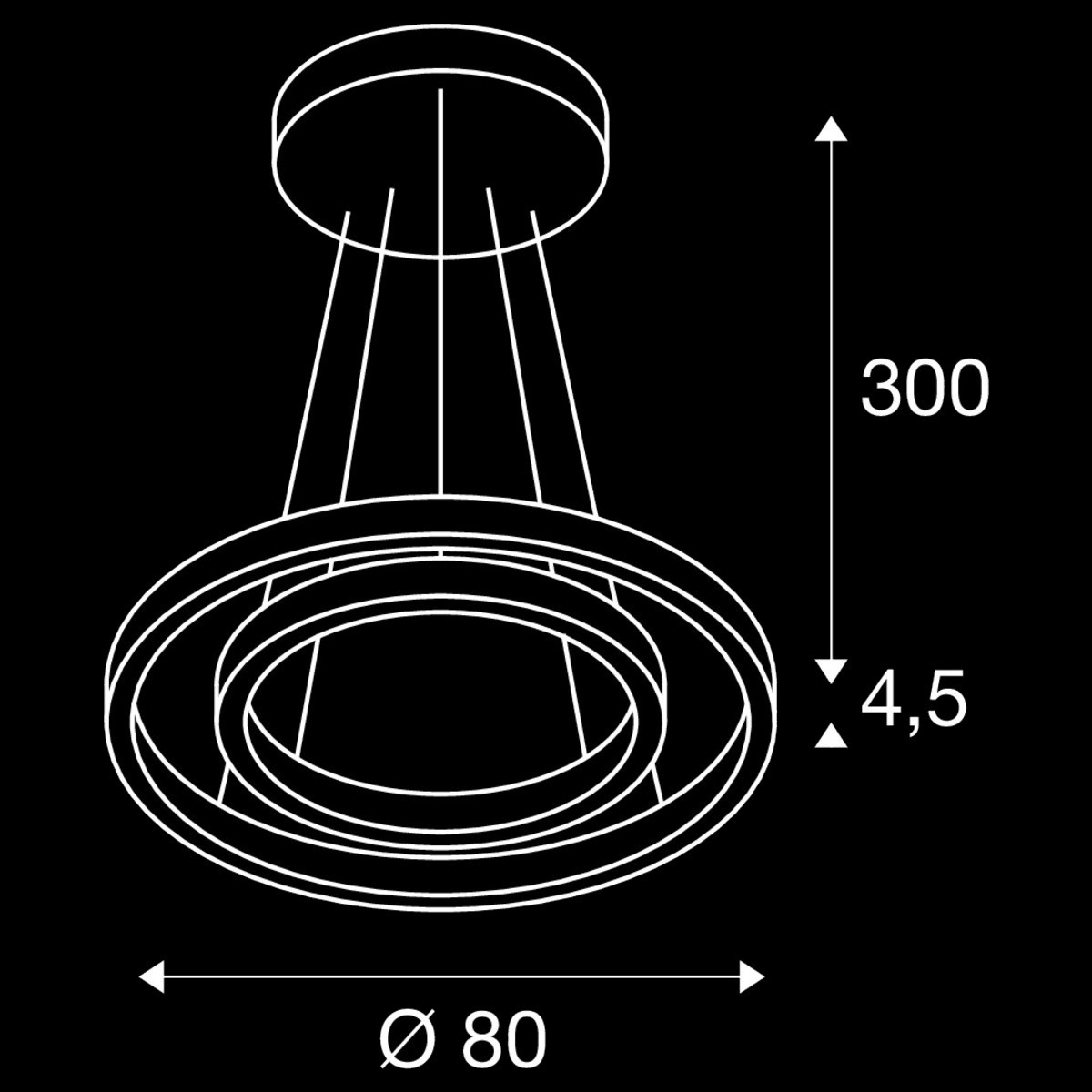 ONE DOUBLE PD DALI UP/DOWN, Indoor LED Pendelleuchte schwarz CCT switch 3000/4000 K – Bild 4