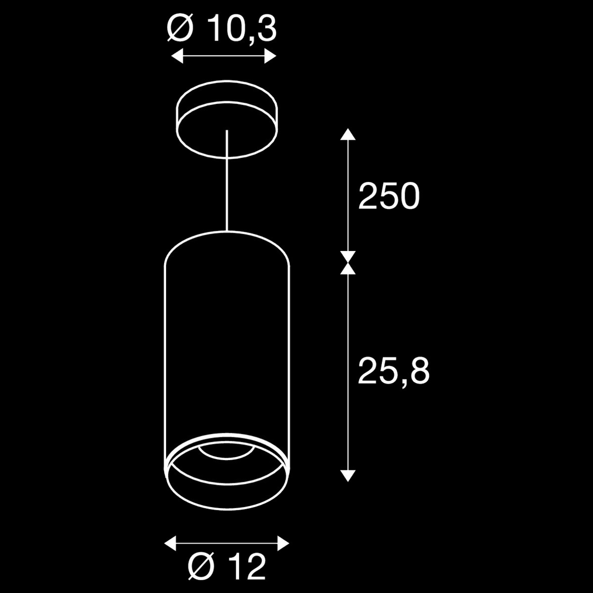 NUMINOS® XL PD, DALI, Pendelleuchte, Pendellänge 250 cm, 3000 K, 27 Watt, 60°, DALI, matt weiß / matt schwarz – Bild 4
