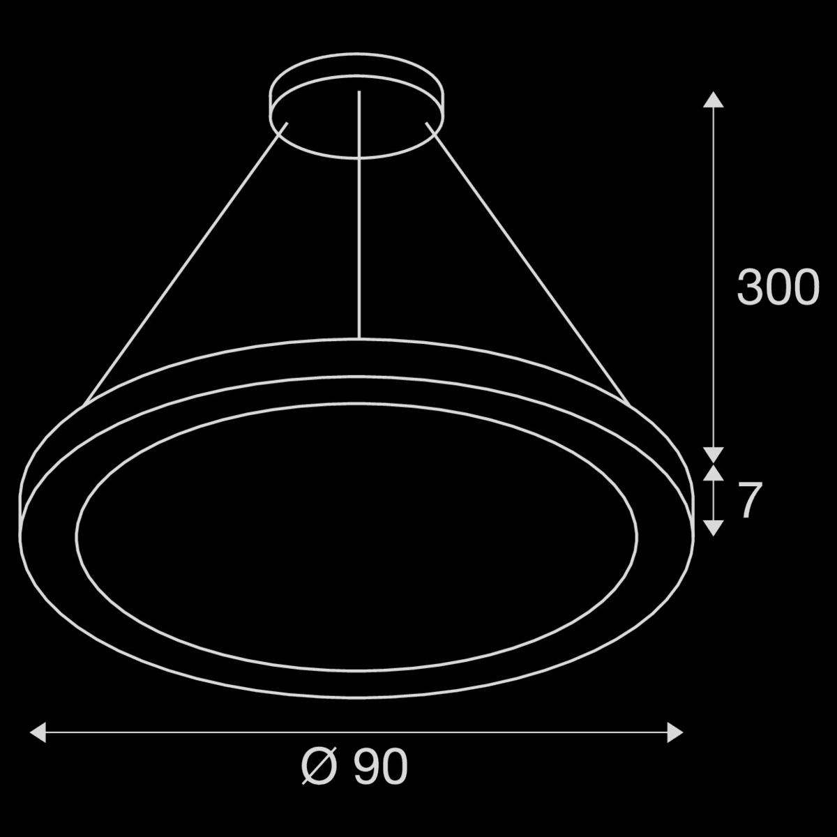 MEDO® RING 90, Pendelleuchte, Pendellänge 300 cm, 3000/4000 K, 110°, PHASE, schwarz – Bild 4