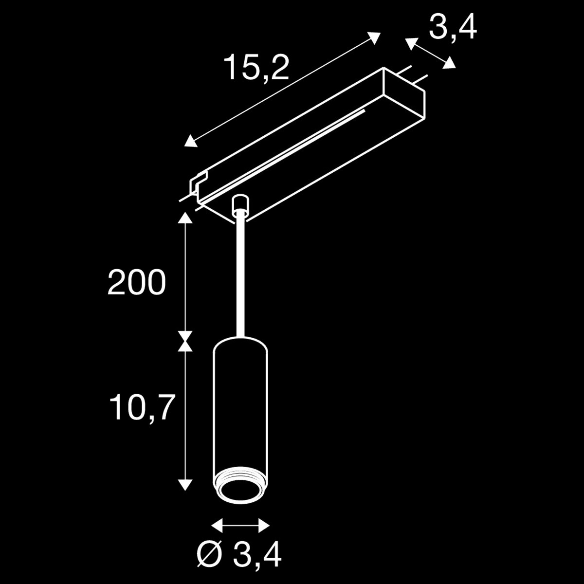LALU®, 1~Pendelleuchte, PHASE, LED Base, Mix&Match, Pendellänge 200 cm, 2700/3000K, 40°, schwarz – Bild 3