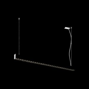 GLENOS® PRO, Pendelleuchte, 1, 2m, DALI, UGR16, Pendellänge 210 cm, 3000K, 75°, weiß / schwarz