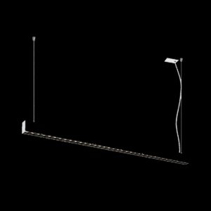 GLENOS® PRO, Pendelleuchte, 1, 5m, DALI, UGR16, Pendellänge 210 cm, 3000K, 75°, weiß / schwarz