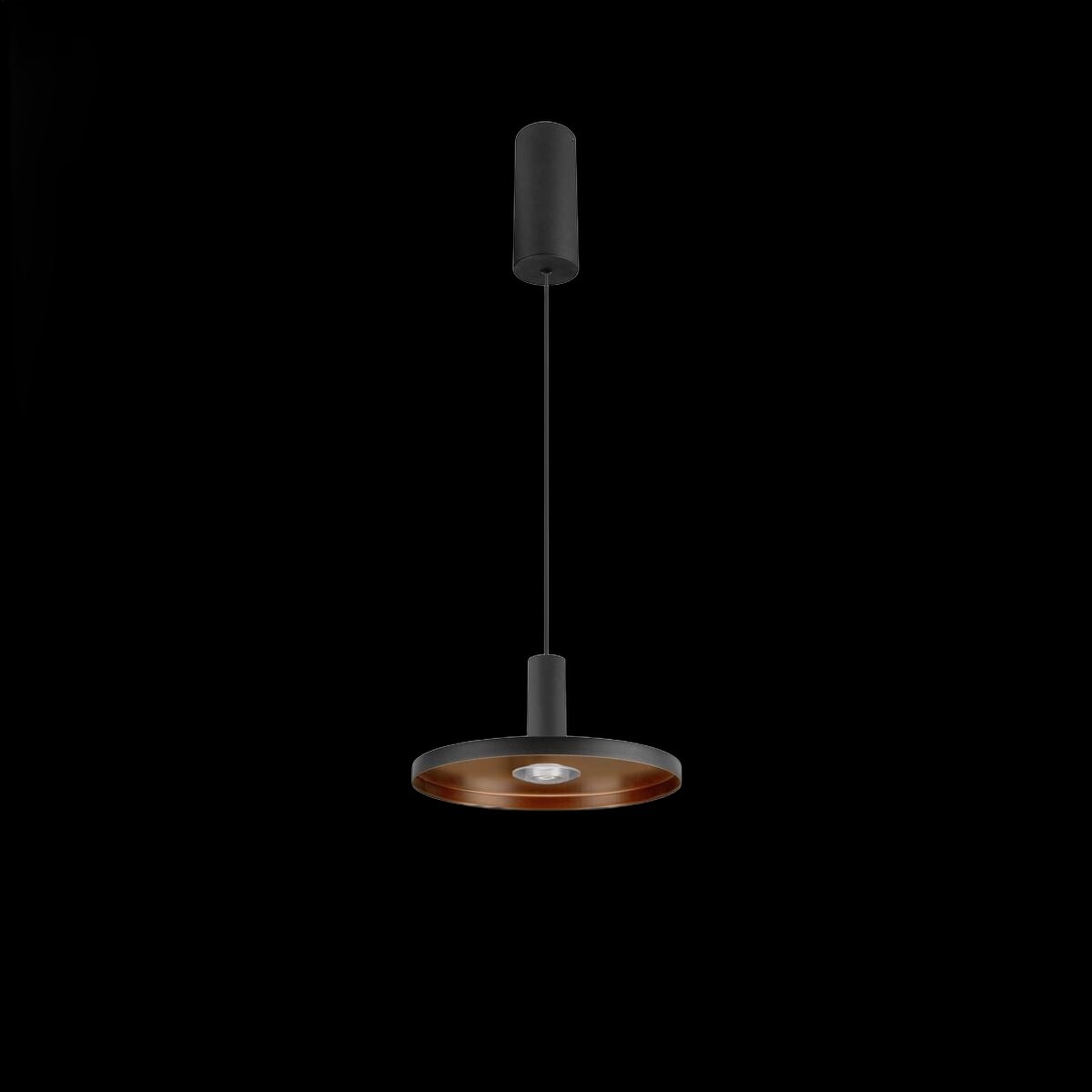 LALU® SET, Pendelleuchte, LED Base, PLATE 22, PHASE, Pendellänge 200 cm, 2700/3000 K, 40°, schwarz – Bild 2