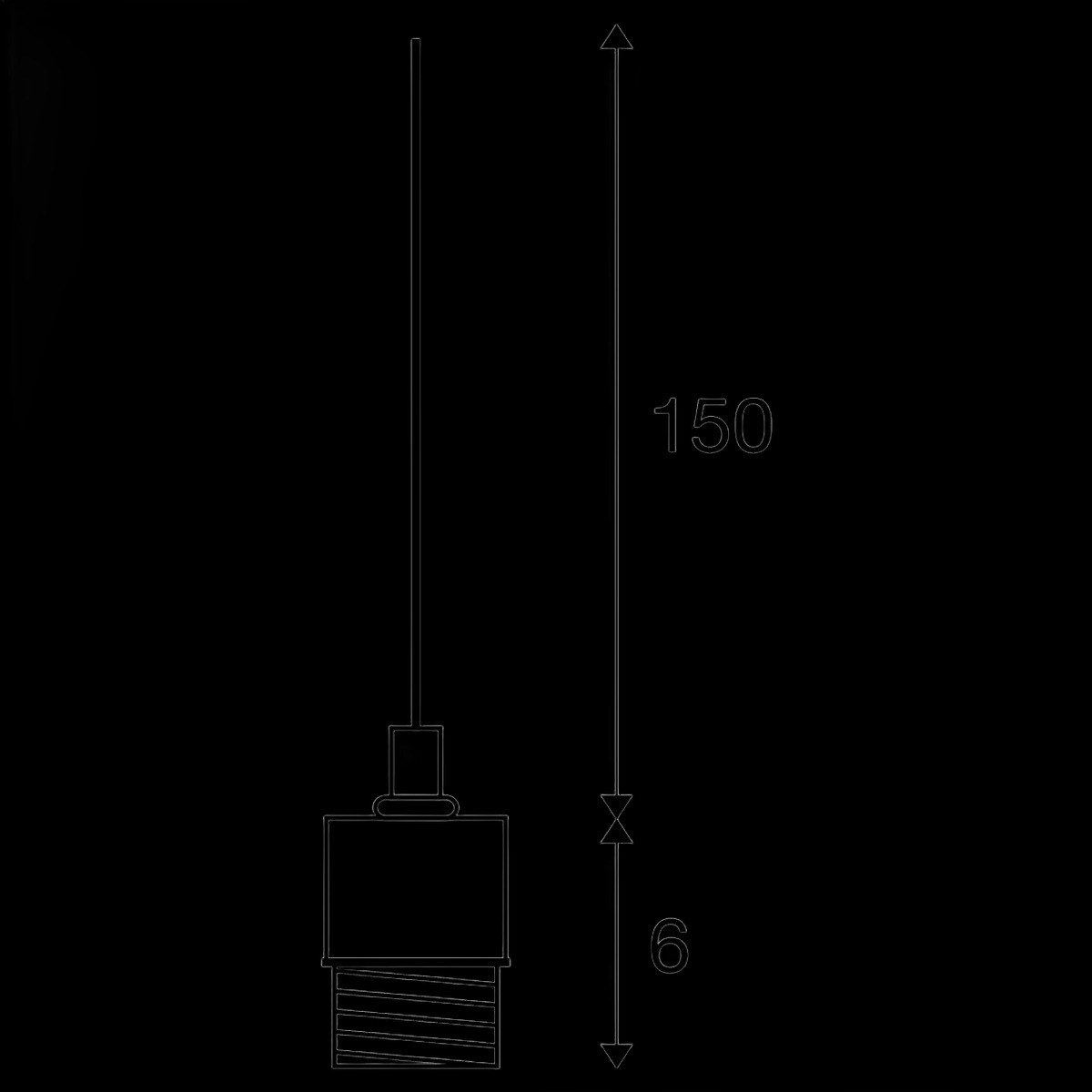 FENDA, Pendelabhängung, A60, chrom, ohne Schirm, ohne Rosette, offenes Kabel, max. 60 W – Bild 2