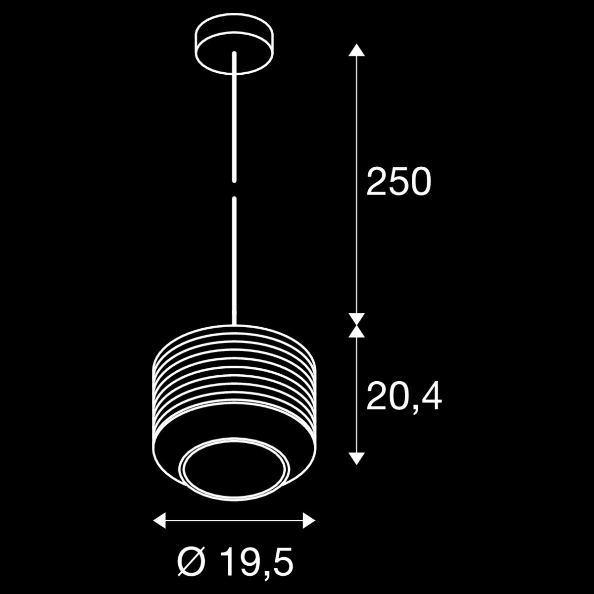 PANTILO ROPE 20, Pendelleuchte, 250 cm, E27, 15 W, gold – Bild 3
