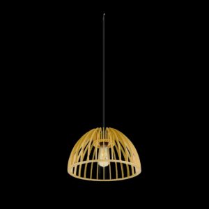 WUD, Pendelleuchte, E27, half round, offenes Kabelende, 1 x max. 60 W, schwarz