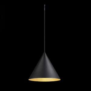 MAGICO 38, Pendelleuchte, E27, Pendellänge 180 cm, 1x max. 10 W, matt schwarz / gold