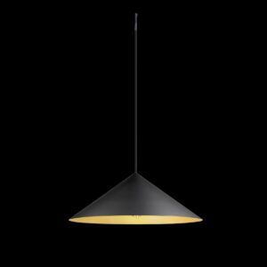 MAGICO 55, Pendelleuchte, E27, Pendellänge 180 cm, 1x max. 10 W, matt schwarz / gold