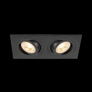 NEW TRIA® 155, Deckeneinbauleuchte, quadratisch, 2 x GU10, zweiflammig, schwarz