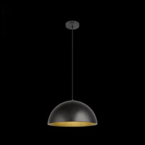FORCHINI M 40, Pendelleuchte, E27, Pendellänge 150 cm, 1x max. 40 W, matt schwarz / matt gold