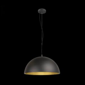 FORCHINI M 50, Pendelleuchte, E27, Pendellänge 150 cm, 1x max. 40 W, matt schwarz / matt gold
