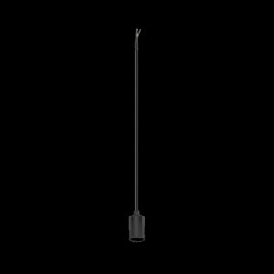 FITU PD, E27, ribbed, Pendelleuchte, Pendellänge 500 cm, offenes Kabelende, 1 x max. 15 W, schwarz