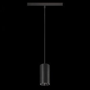 NUMINOS® S, 48V Pendelleuchte, Pendellänge 150 cm, 4000 K, 20°, DALI 2, matt schwarz / glänzend chrom