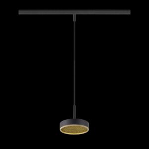 GRIP! FLAT, 48V Pendelleuchte, DALI, Pendellänge 200 cm, 2700/3000 K, schwarz / gold