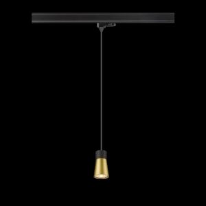 PURI 2.0 Cone, 3~ Pendelleuchte, GU10, Pendellänge 200 cm, 1x max. 6 W, schwarz / gold