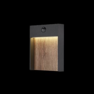 FLATT SENSOR, Outdoor LED Wandaufbauleuchte, 3000/4000 K, IP54, anthrazit/braun