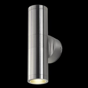 ASTINA, Outdoor Wandleuchte, TCR50-SE, IP44, rund, up/down, aluminium gebürstet, max. 44 W