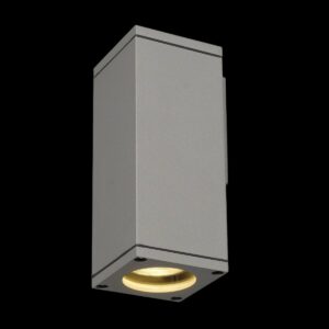 THEO, Outdoor Wandleuchte, QPAR51, eckig, silbergrau, max. 35 W
