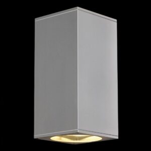 BIG THEO UP/DOWN, Outdoor Wandleuchte, QPAR111, IP44, eckig, up/down, silbergrau, max. 150 W