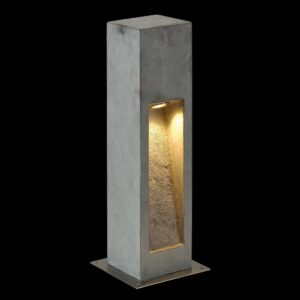 ARROCK STONE 50, Outdoor Standleuchte, LED, 3000 K, eckig, steingrau, L/B/H 12/12/50 cm, max. 6 W