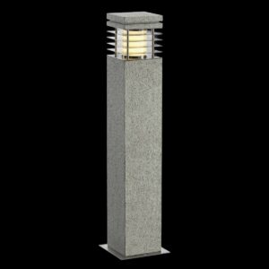 ARROCK GRANITE 70, Outdoor Standleuchte, TC-(D,H,T,Q)SE, IP44, eckig, salt & pepper, Granit, L/B/H 12/12/70 cm, max. 15 W