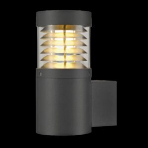 F-POL, Outdoor Wandleuchte, TC-(D,H,T,Q)SE, IP54, rund, anthrazit, max. 20 W